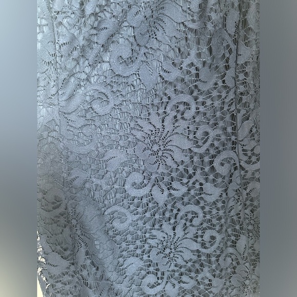 Navy Blue AB Studio Long Sleeve Lace Sheath Dress - Picture 6 of 6